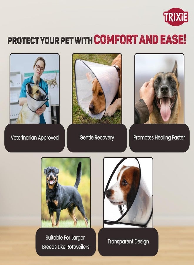 Trixie: - Protective Dog Collar with Velcro | Prevents The Pet from Licking or Chewing Wounds or Bandages | with Velcro Clasp for Quick & Accurate Installation - L-XL, 50-58 cm/28 cm - Image 3